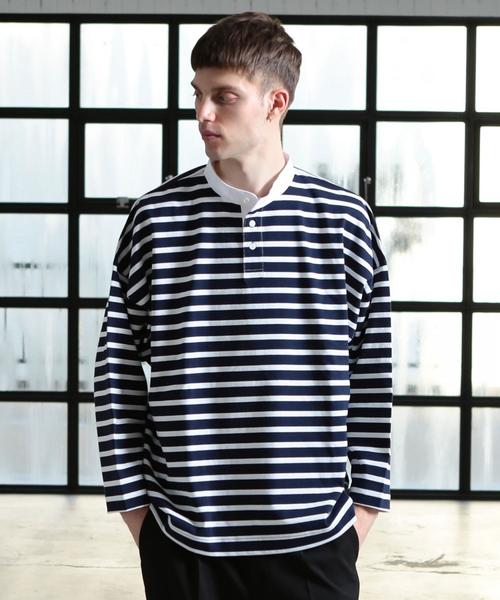 6 roku B&Yユナイテッドアローズ ボーダーラガーシャツ 長袖ポロシャツ_ BEAUTY&YOUTH UNITED ARROWS（ビューティーアンドユースユナイテッド