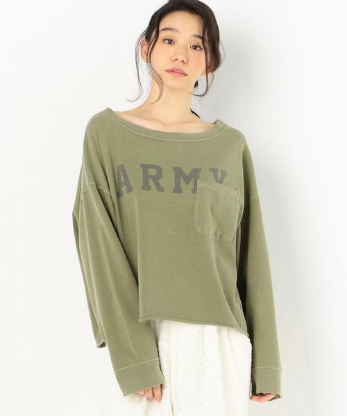 Another Edition(アナザーエディション)の「ロゴプリントポケットTEE(Tシャツ/カットソー・レディース・ライトグレー/オリーブ・FREE)」の1枚目の写真