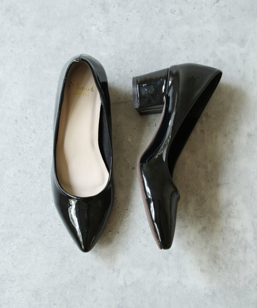 menue(メヌエ)の「4.5cm チャンキーヒール ポインテッドトゥ パンプス(パンプス・レディース・ピンク系その他/グレー/ライトベージュ/グレー系その他/ブラウン/ブラック/レッド系その他2/ネイビー/ブルー/ライトグレー/ホワイト/チェック/ブラック系その他2/ピンクベージュ/ブラウン系その他/シルバー/ブラック系その他/レッド系その他/グレイッシュベージュ/カラフル/ブラック系その他3/グレー系その他2/その他/レオパード/ブラック系その他4/その他1・23.0cm/25.0cm/24.0cm/24.5cm/23.5cm/22.5cm/26.0cm/22.0cm/25.5cm/21.5cm/26.5cm)」の4枚目の写真