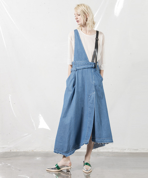 Aula アウラ の アウラ テンセルリメイクデニムジャンパースカート ジャンパースカート Wear