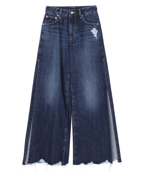 EMODA（エモダ）の「スリットカットジャストウエストワイドデニム（デニムパンツ・レディース・ブルー/インディゴブルー・X-SMALL/SMALL/MEDIUM）」の17枚目の写真