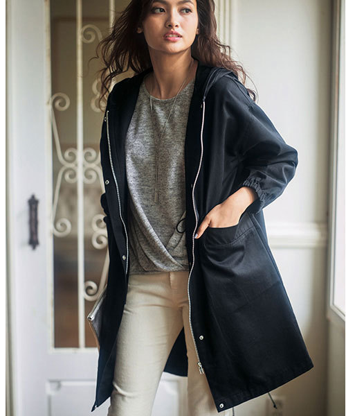 GeeRA(ジーラ)の「ルーズシルエットモッズコート(その他アウター・レディース・ブラック/カーキ/ベージュ・MEDIUM/SMALL/XX-LARGE/LARGE/X-LARGE)」の2枚目の写真