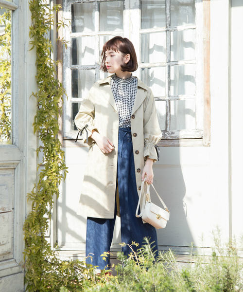 OLIVE des OLIVE（オリーブデオリーブ）の「プチハイ　ギンガムブラウス（シャツ/ブラウス・レディース・ネイビー/ブラック/ベージュ・FREE）」の5枚目の写真