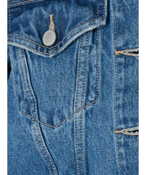 EMODA（エモダ）の「ノーカラークラッシュGジャン（デニムジャケット・レディース・ライトブルー/インディゴブルー・FREE）」の11枚目の写真