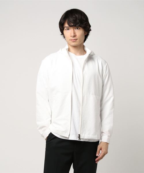 GLOSTER(グロスター)の「サッカーボーダーフーデッドコート(ブルゾン・メンズ・ネイビー/ブルー系その他/ホワイト・L/M/S/XL)」の2枚目の写真