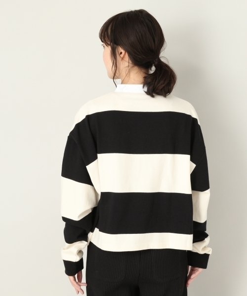 LOWRYS FARM(ローリーズファーム)の「ワイドボーダーラガーシャツ 804830(Tシャツ/カットソー・レディース・ブラウン/オフホワイト/グリーン・MEDIUM/LARGE)」の6枚目の写真