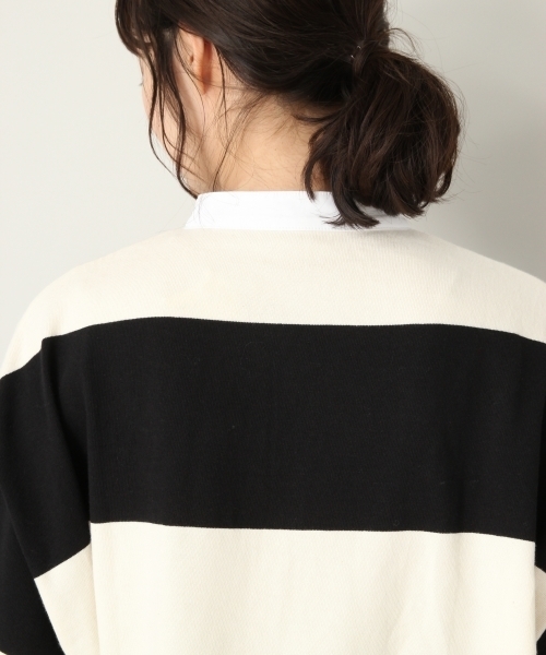 LOWRYS FARM(ローリーズファーム)の「ワイドボーダーラガーシャツ 804830(Tシャツ/カットソー・レディース・ブラウン/オフホワイト/グリーン・MEDIUM/LARGE)」の11枚目の写真