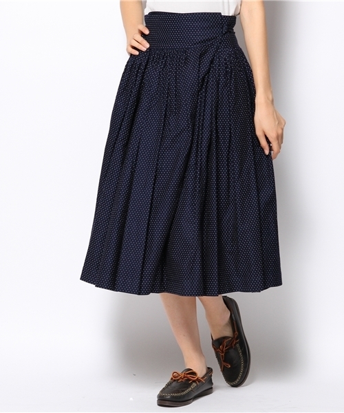 BEAMS BOY（ビームスボーイ）の「BEAMS BOY / インディゴ&ドット ブルガリアンスカート（スカート・レディース・インディゴブルー/ネイビー・ONE SIZE）」の3枚目の写真