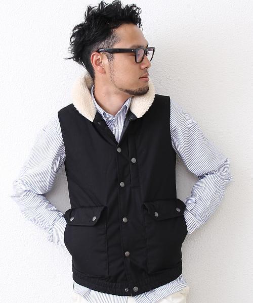 coen（コーエン）の「ボア襟ダウンベスト（ダウンベスト・メンズ・ブラック/ダークグリーン/オレンジ・X-SMALL/SMALL/MEDIUM/LARGE/X-LARGE）」の12枚目の写真