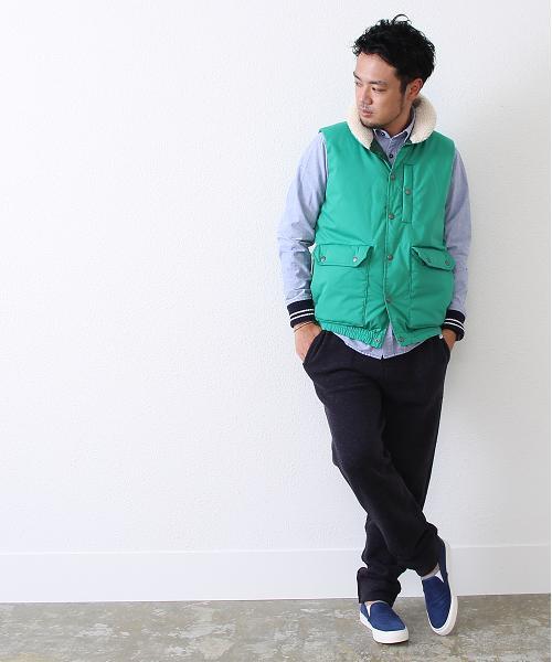 coen（コーエン）の「ボア襟ダウンベスト（ダウンベスト・メンズ・ブラック/ダークグリーン/オレンジ・X-SMALL/SMALL/MEDIUM/LARGE/X-LARGE）」の5枚目の写真