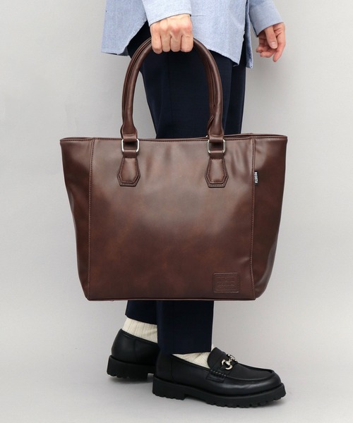 REGiSTA（レジスタ）の「レザー調 ビジネス トートバッグ A4収納対応・自立構造モデル（ビジネスバッグ・メンズ・ブラック/ダークブラウン/ブラック系その他/ブラウン系その他/キャメル・FREE）」の7枚目の写真