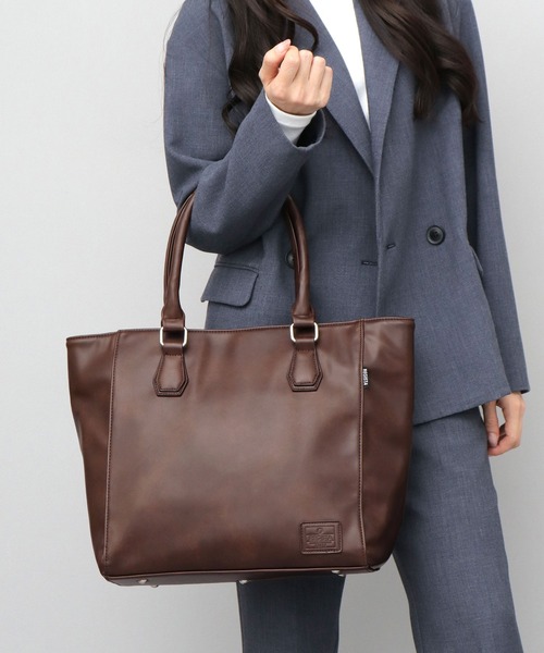 REGiSTA（レジスタ）の「レザー調 ビジネス トートバッグ A4収納対応・自立構造モデル（ビジネスバッグ・メンズ・ブラック/ダークブラウン/ブラック系その他/ブラウン系その他/キャメル・FREE）」の6枚目の写真