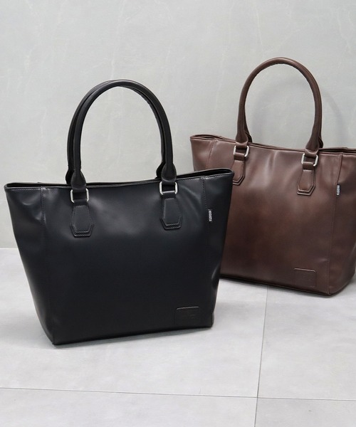 REGiSTA(レジスタ)の「レザー調 ビジネス トートバッグ A4収納対応・自立構造モデル(ビジネスバッグ・メンズ・ブラック/ダークブラウン/ブラック系その他/ブラウン系その他/キャメル・FREE)」の12枚目の写真