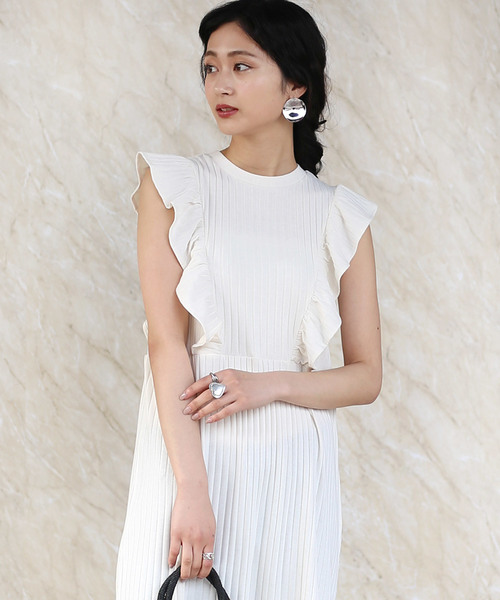 Bab Bou Jeloud(バブブージュルード)の「【WEB限定】◆大人可愛い◆ワイドリブフリルマキシワンピース(ワンピース・レディース・ブラック/ブラウン/グレー/アイボリー・38)」の2枚目の写真