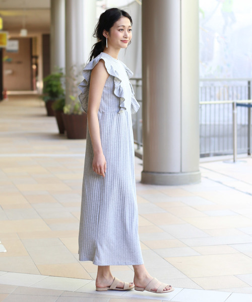 Bab Bou Jeloud(バブブージュルード)の「【WEB限定】◆大人可愛い◆ワイドリブフリルマキシワンピース(ワンピース・レディース・ブラック/ブラウン/グレー/アイボリー・38)」の7枚目の写真