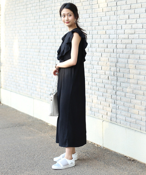 Bab Bou Jeloud(バブブージュルード)の「【WEB限定】◆大人可愛い◆ワイドリブフリルマキシワンピース(ワンピース・レディース・ブラック/ブラウン/グレー/アイボリー・38)」の15枚目の写真