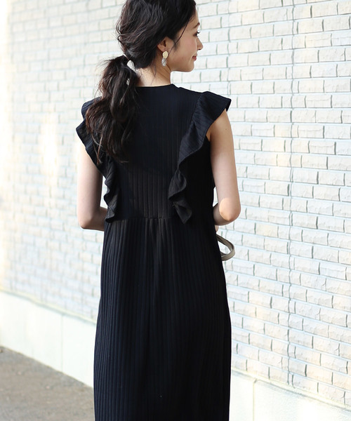 Bab Bou Jeloud(バブブージュルード)の「【WEB限定】◆大人可愛い◆ワイドリブフリルマキシワンピース(ワンピース・レディース・ブラック/ブラウン/グレー/アイボリー・38)」の16枚目の写真