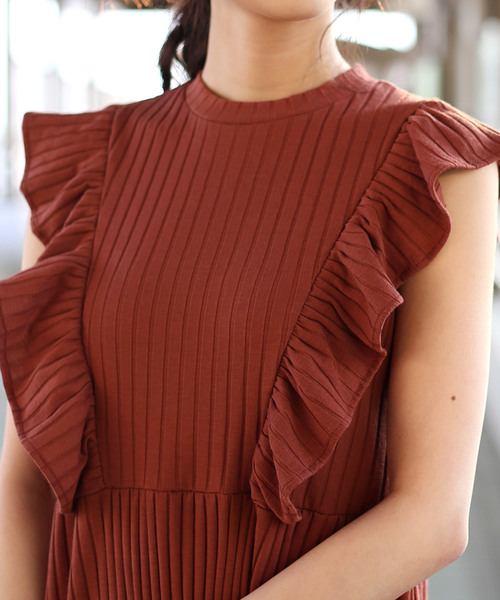 Bab Bou Jeloud(バブブージュルード)の「【WEB限定】◆大人可愛い◆ワイドリブフリルマキシワンピース(ワンピース・レディース・ブラック/ブラウン/グレー/アイボリー・38)」の17枚目の写真