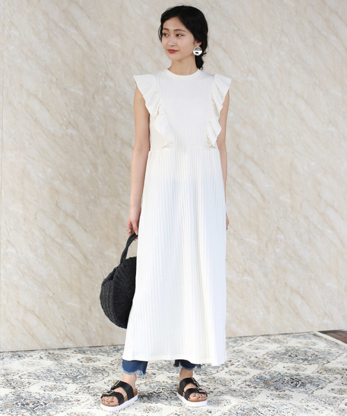 Bab Bou Jeloud(バブブージュルード)の「【WEB限定】◆大人可愛い◆ワイドリブフリルマキシワンピース(ワンピース・レディース・ブラック/ブラウン/グレー/アイボリー・38)」の22枚目の写真