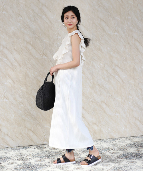 Bab Bou Jeloud(バブブージュルード)の「【WEB限定】◆大人可愛い◆ワイドリブフリルマキシワンピース(ワンピース・レディース・ブラック/ブラウン/グレー/アイボリー・38)」の21枚目の写真