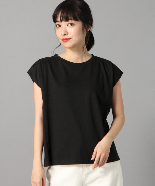 LOWRYS FARM（ローリーズファーム）の「ソデタックＳＳ　833318（Tシャツ/カットソー・レディース・オフホワイト/ブラック/ベージュ/グリーン・FREE）」の3枚目の写真