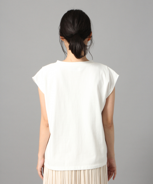 LOWRYS FARM（ローリーズファーム）の「ソデタックＳＳ　833318（Tシャツ/カットソー・レディース・オフホワイト/ブラック/ベージュ/グリーン・FREE）」の6枚目の写真