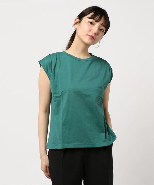 LOWRYS FARM（ローリーズファーム）の「ソデタックＳＳ　833318（Tシャツ/カットソー・レディース・オフホワイト/ブラック/ベージュ/グリーン・FREE）」の12枚目の写真