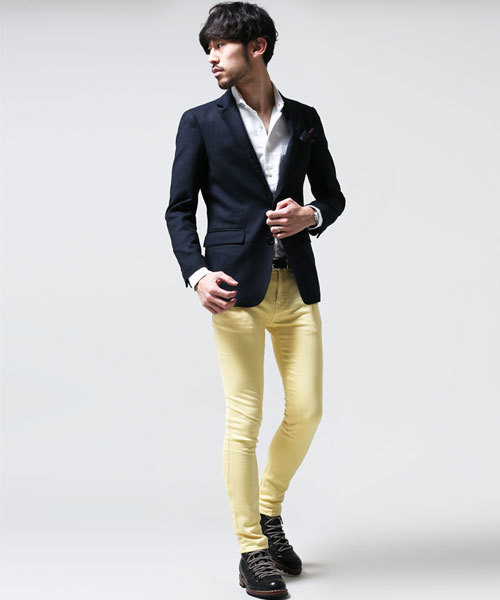 NANO universe（ナノユニバース）の「AKM×nano・universe/ 別注カラージョグデニム（デニムパンツ・メンズ・ホワイト/ブラック/ターコイズブルー/ネイビー/イエロー/ピンク/レッド・LARGE/SMALL/X-LARGE/MEDIUM）」の19枚目の写真