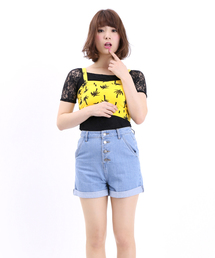 WEGO | WEGO/前ボタンデニムショーツ(デニムパンツ)