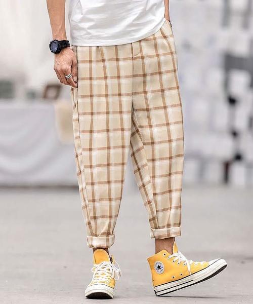 【セール】【neos -addictive design-】セミワイド テーパード チェック パンツ（その他パンツ）｜neos（ネオス）