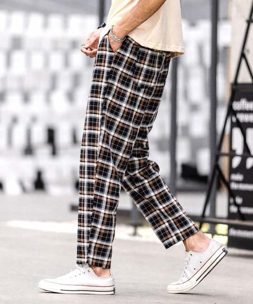 【セール】【neos -addictive design-】セミワイド テーパード チェック パンツ（その他パンツ）｜neos（ネオス）