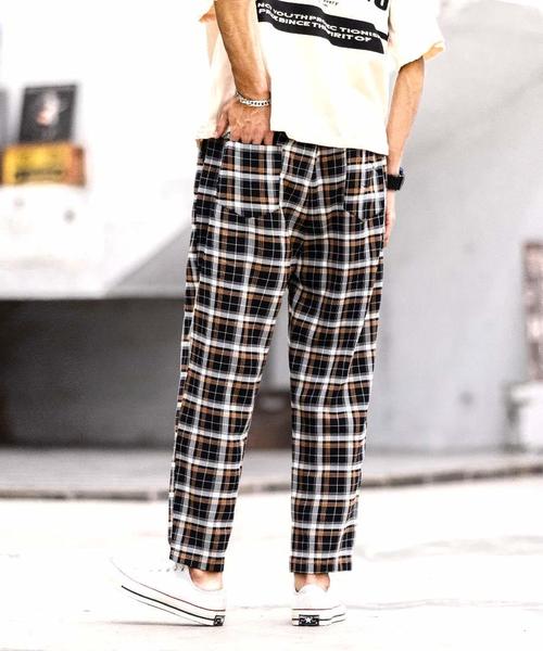 【セール】【neos -addictive design-】セミワイド テーパード チェック パンツ（その他パンツ）｜neos（ネオス）