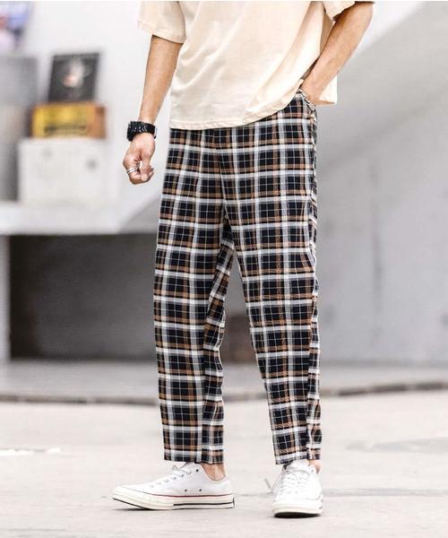 【セール】【neos -addictive design-】セミワイド テーパード チェック パンツ（その他パンツ）｜neos（ネオス）