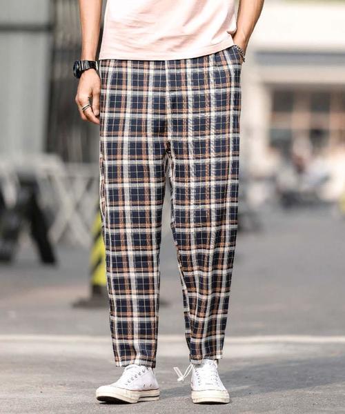 【セール】【neos -addictive design-】セミワイド テーパード チェック パンツ（その他パンツ）｜neos（ネオス）