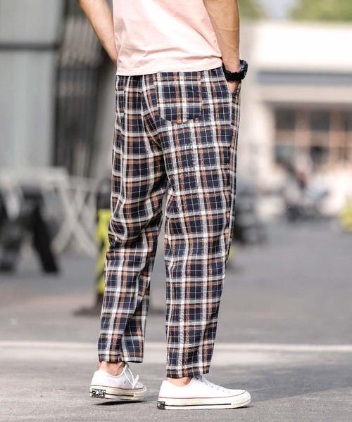 【セール】【neos -addictive design-】セミワイド テーパード チェック パンツ（その他パンツ）｜neos（ネオス）