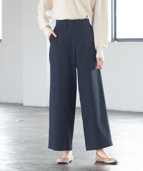 coen（コーエン）の「ベーシックチノストレッチワイドパンツ（その他パンツ・レディース・ベージュ/ネイビー/ダークグリーン・LARGE/MEDIUM/SMALL）」の21枚目の写真