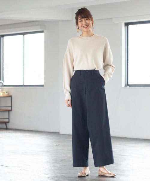 coen（コーエン）の「ベーシックチノストレッチワイドパンツ（その他パンツ・レディース・ベージュ/ネイビー/ダークグリーン・LARGE/MEDIUM/SMALL）」の20枚目の写真