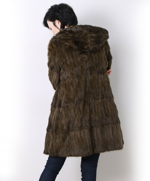 sankyo shokai（サンキョウショウカイ）の「ロシアンリス&シルクリバーシブルコートフード付き（その他アウター・レディース・ライトグレー/ブラック/カーキ・2L/3L/M/L）」の12枚目の写真