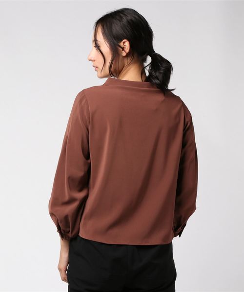 LADYMADE（レディメイド）の「スタンドカラーブラウス（シャツ/ブラウス・レディース・オフホワイト/ブラウン/ブラック/ベージュ/グリーン・FREE）」の7枚目の写真