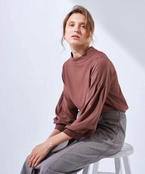 LADYMADE（レディメイド）の「スタンドカラーブラウス（シャツ/ブラウス・レディース・オフホワイト/ブラウン/ブラック/ベージュ/グリーン・FREE）」の8枚目の写真