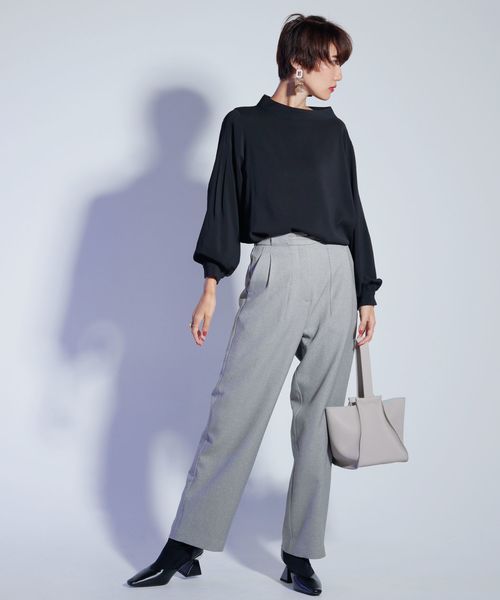 LADYMADE（レディメイド）の「スタンドカラーブラウス（シャツ/ブラウス・レディース・オフホワイト/ブラウン/ブラック/ベージュ/グリーン・FREE）」の10枚目の写真