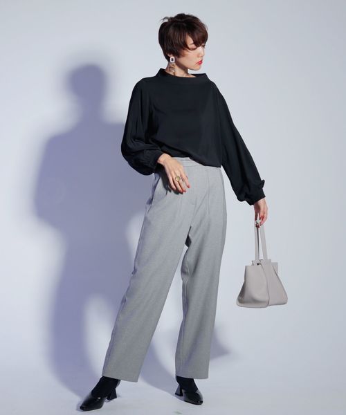 LADYMADE（レディメイド）の「スタンドカラーブラウス（シャツ/ブラウス・レディース・オフホワイト/ブラウン/ブラック/ベージュ/グリーン・FREE）」の11枚目の写真