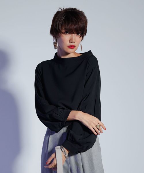 LADYMADE（レディメイド）の「スタンドカラーブラウス（シャツ/ブラウス・レディース・オフホワイト/ブラウン/ブラック/ベージュ/グリーン・FREE）」の13枚目の写真