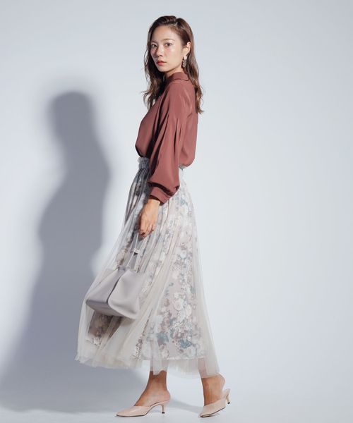 LADYMADE（レディメイド）の「スタンドカラーブラウス（シャツ/ブラウス・レディース・オフホワイト/ブラウン/ブラック/ベージュ/グリーン・FREE）」の20枚目の写真