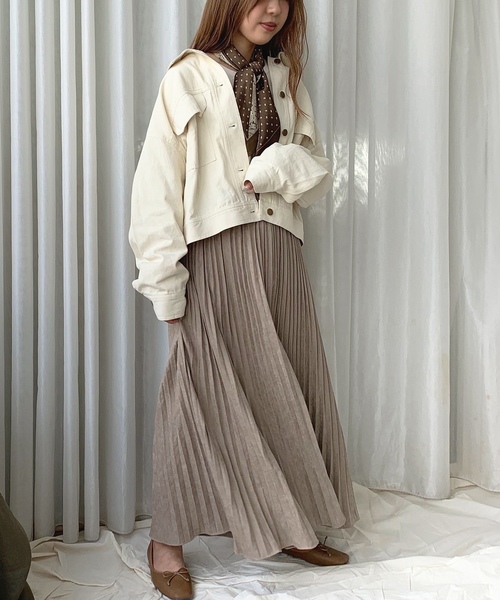 apres jour mignon（アプレジュールミニョン）の「ピーチクロスプリーツスカート【ZOZOTOWN限定アイテム】（スカート・レディース・ブラック/ベージュ/その他・フリー）」の15枚目の写真