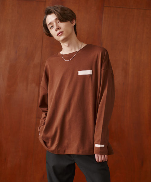 Doopz ドープス の Doopz サテンパッチロングカットソー Tシャツ カットソー Wear