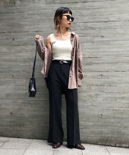 PAGEBOY（ページボーイ）の「ライスコールBIGシャツ（シャツ/ブラウス・レディース・チャコールグレー/キャメル/ダークブラウン/アイボリー/グレイッシュベージュ・FREE）」の7枚目の写真