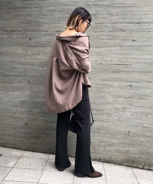 PAGEBOY（ページボーイ）の「ライスコールBIGシャツ（シャツ/ブラウス・レディース・チャコールグレー/キャメル/ダークブラウン/アイボリー/グレイッシュベージュ・FREE）」の21枚目の写真