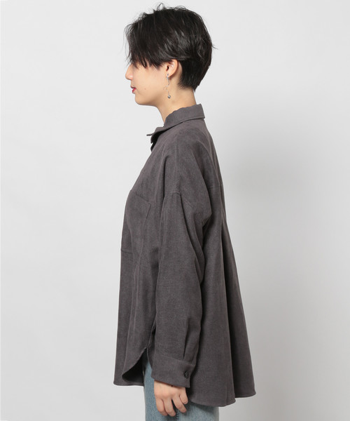 PAGEBOY（ページボーイ）の「ライスコールBIGシャツ（シャツ/ブラウス・レディース・チャコールグレー/キャメル/ダークブラウン/アイボリー/グレイッシュベージュ・FREE）」の13枚目の写真