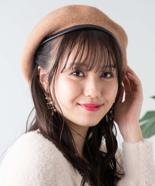 WEGO(ウィゴー)の「WEGO/パイピングベレー(ハンチング/ベレー帽)」|キャメル